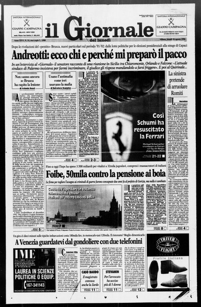 Il giornale del lunedi